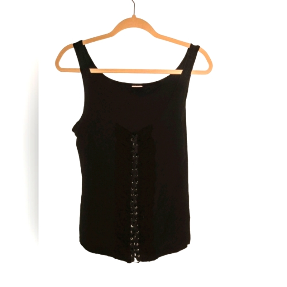 Black Size XL Lace up Tank top